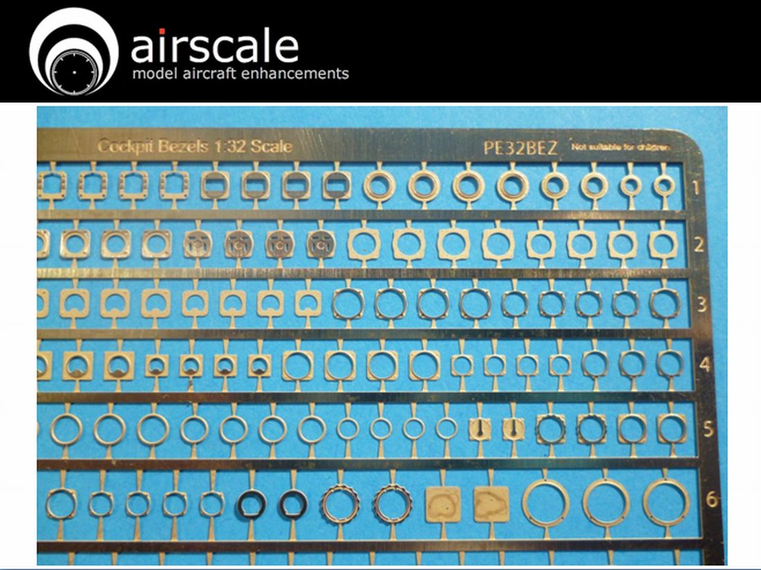 Airscale 1/32 Photo-Etched Instrument Bezels