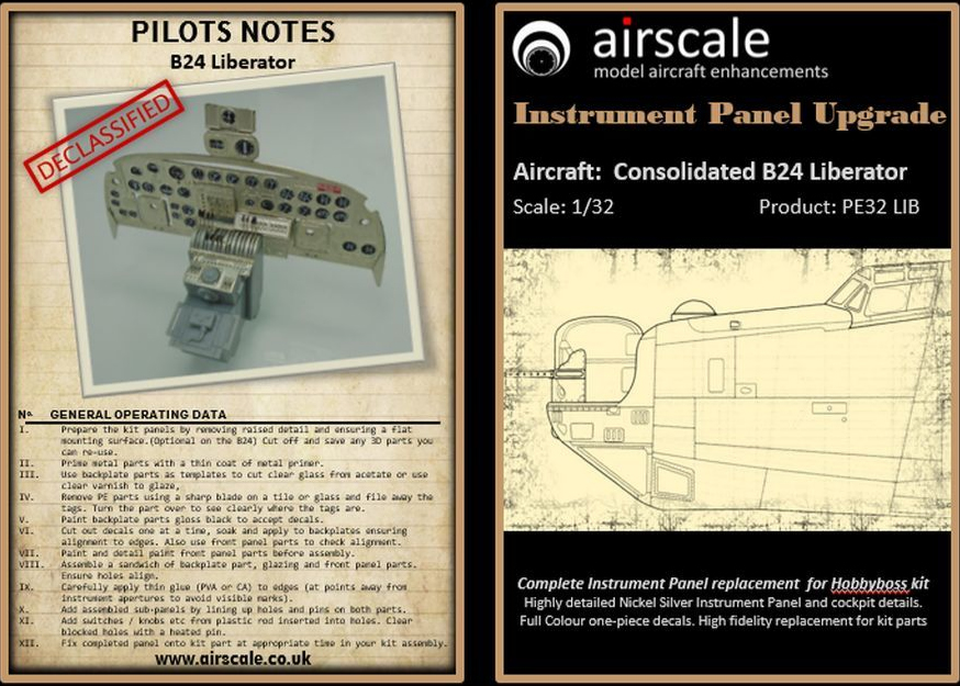 Airscale 1/32 B-24 Liberator Cockpit Details