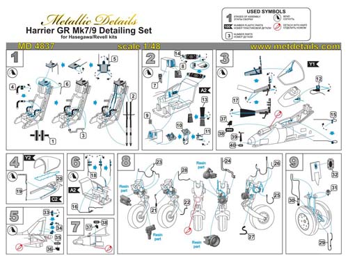 Metallic Details 1/48 Harrier GR.7/9 Detail Set