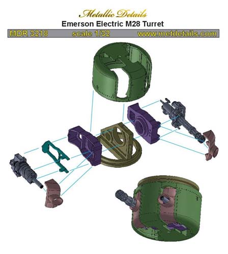 Metallic Details 1/32 Emerson M28 Turret