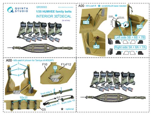 Quinta Studio 1/35 HUMVEE Family Belts Set